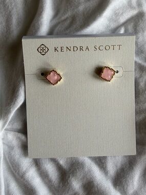 Kendra Scott Gold Pink Stud Earrings
